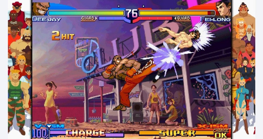 نمایی از مبارزات کلاسیک در Street Fighter Alpha 3 Upper، یکی از پویاترین بازیهای مبارزهای کپکام