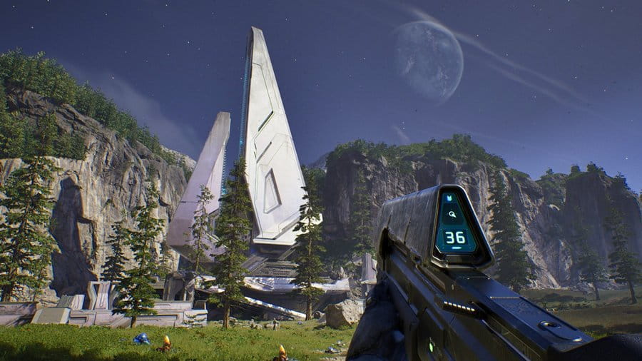 تصویری از ریمیک Halo: Campaign Evolved با محیط علمی‌تخیلی و نورپردازی پیشرفته