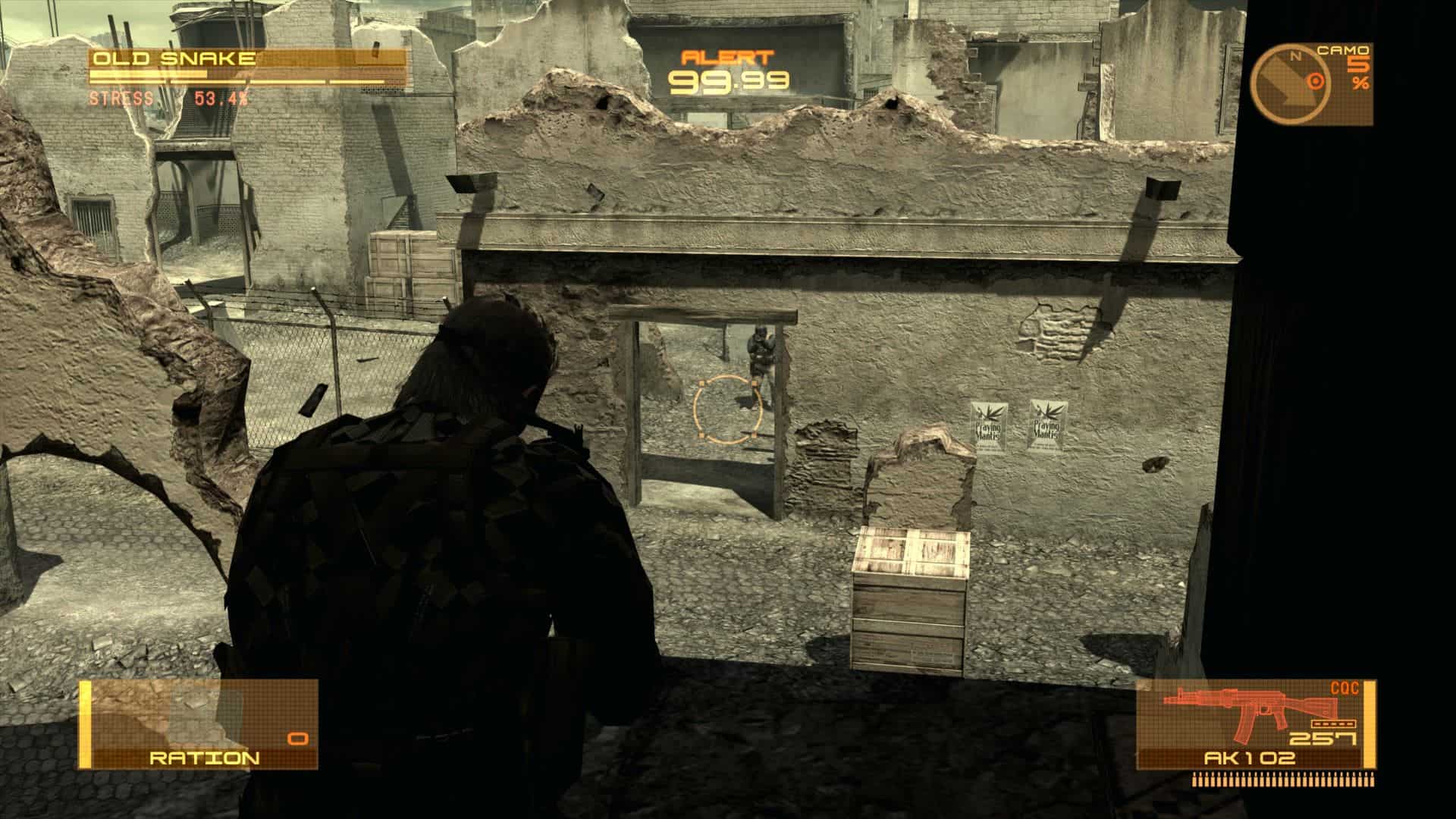 نمایی از گیم‌پلی Metal Gear Solid 4 روی PlayStation 5