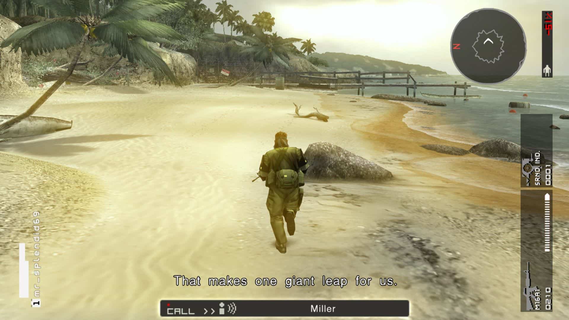 Big Boss در حال مخفی‌کاری در Metal Gear Solid: Peace Walker